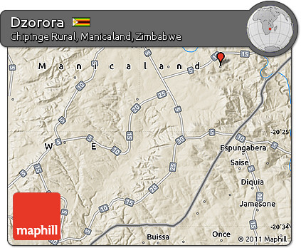 Shaded Relief Map of Dzorora