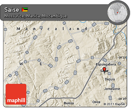 Shaded Relief Map of Saise
