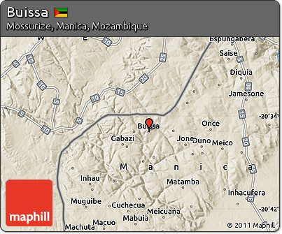 Shaded Relief Map of Buissa