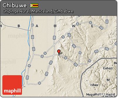 Shaded Relief Map of Chibuwe