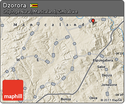 Shaded Relief Map of Dzorora