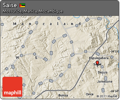 Shaded Relief Map of Saise