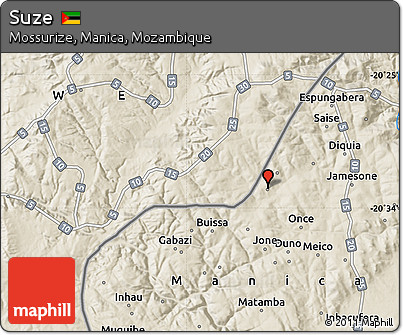 Shaded Relief Map of Suze