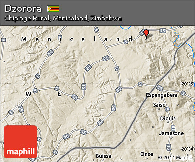 Shaded Relief Map of Dzorora