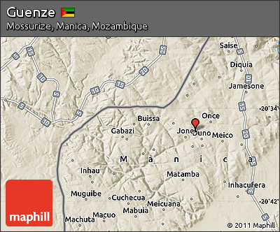 Shaded Relief Map of Guenze