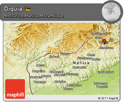 Physical Panoramic Map of Diquia