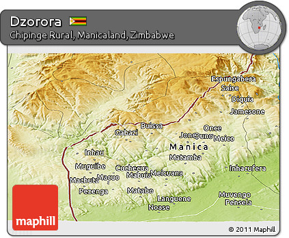 Physical Panoramic Map of Dzorora