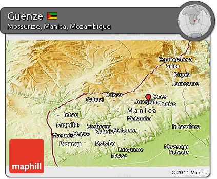 Physical Panoramic Map of Guenze
