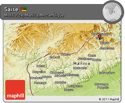 Physical Panoramic Map of Saise
