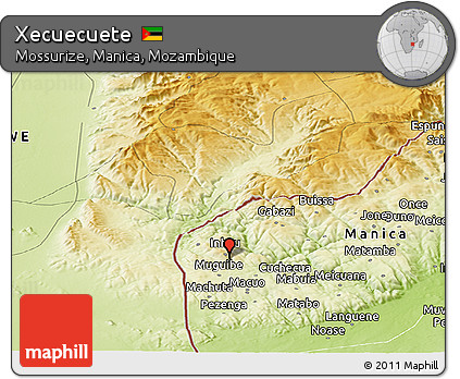 Physical Panoramic Map of Xecuecuete