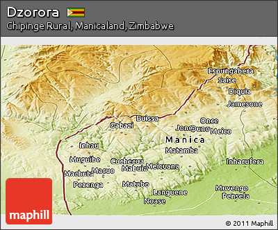 Physical Panoramic Map of Dzorora