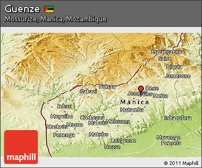 Physical Panoramic Map of Guenze