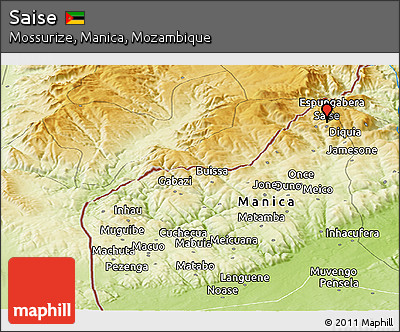 Physical Panoramic Map of Saise