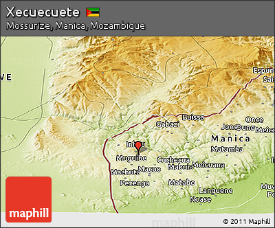 Physical Panoramic Map of Xecuecuete
