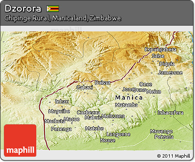 Physical Panoramic Map of Dzorora