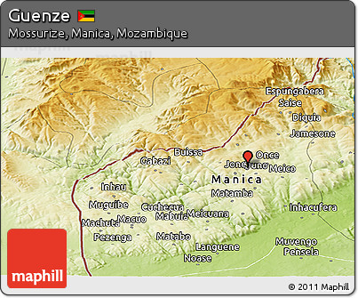 Physical Panoramic Map of Guenze