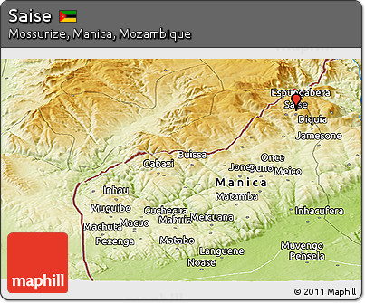 Physical Panoramic Map of Saise