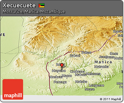 Physical Panoramic Map of Xecuecuete