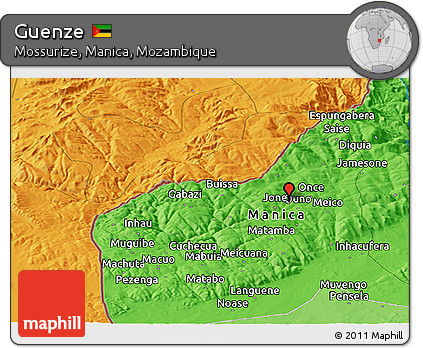 Political Panoramic Map of Guenze