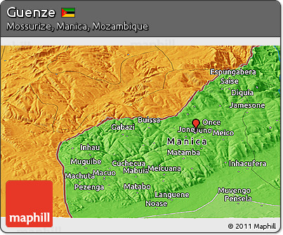 Political Panoramic Map of Guenze