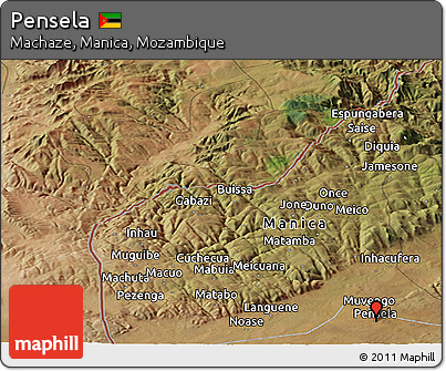 Satellite Panoramic Map of Pensela
