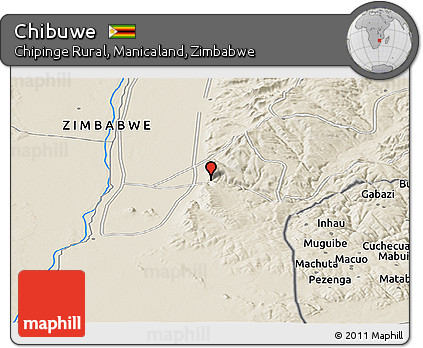Shaded Relief Panoramic Map of Chibuwe