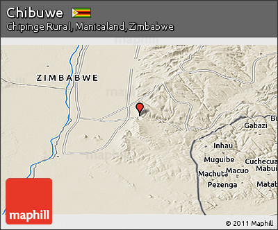 Shaded Relief Panoramic Map of Chibuwe