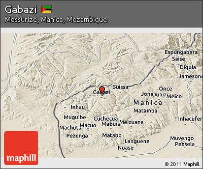 Shaded Relief Panoramic Map of Gabazi