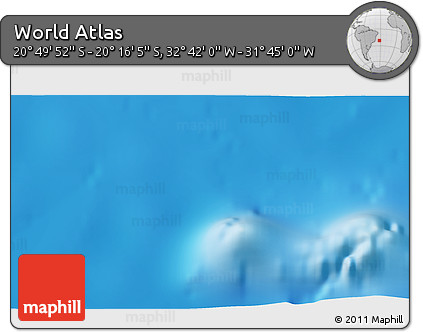 Shaded Relief 3D Map of the Area around 20° 32' 59" S, 32° 13' 30" W