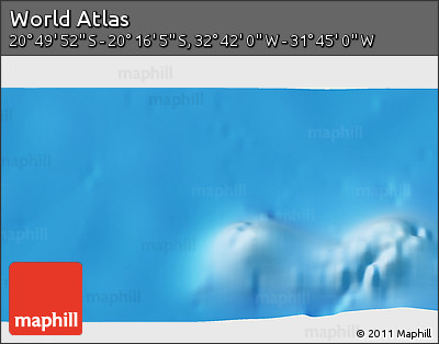 Shaded Relief 3D Map of the Area around 20° 32' 59" S, 32° 13' 30" W