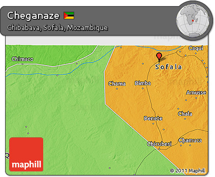 Political 3D Map of Cheganaze