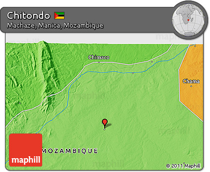 Political 3D Map of Chitondo