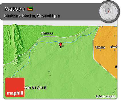 Political 3D Map of Matope