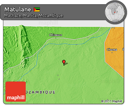 Political 3D Map of Matulane