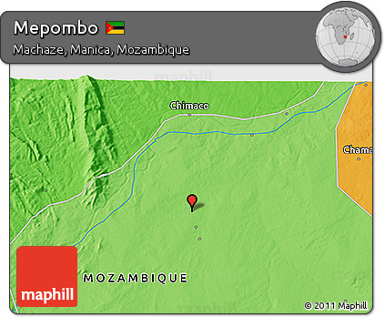 Political 3D Map of Mepombo