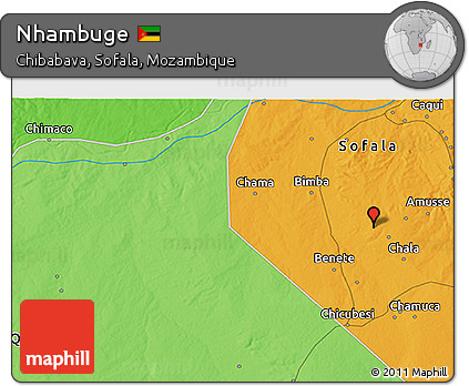 Political 3D Map of Nhambuge