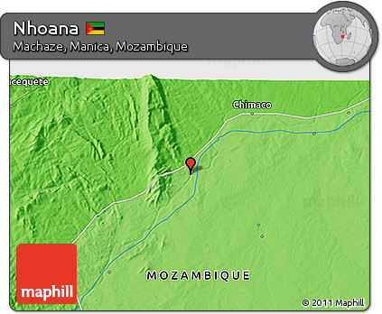 Political 3D Map of Nhoana