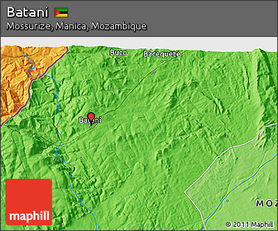 Political 3D Map of Batani