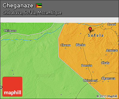 Political 3D Map of Cheganaze