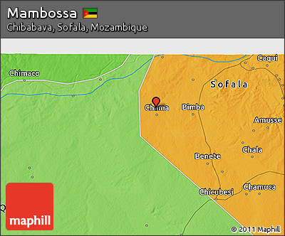 Political 3D Map of Mambossa