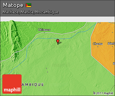Political 3D Map of Matope