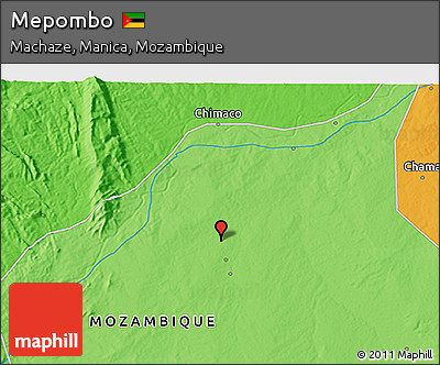 Political 3D Map of Mepombo