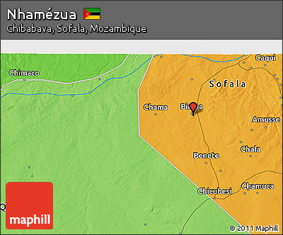 Political 3D Map of Nhamézua