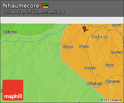 Political 3D Map of Nhaumecore