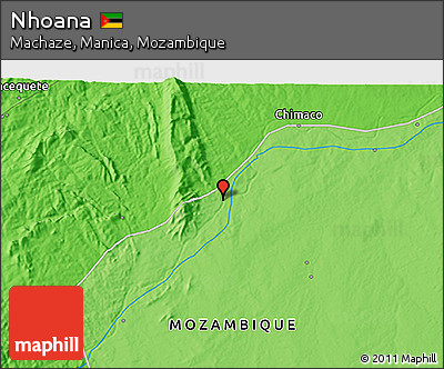 Political 3D Map of Nhoana
