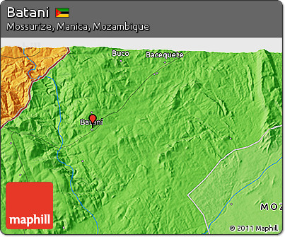 Political 3D Map of Batani