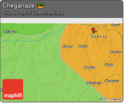 Political 3D Map of Cheganaze