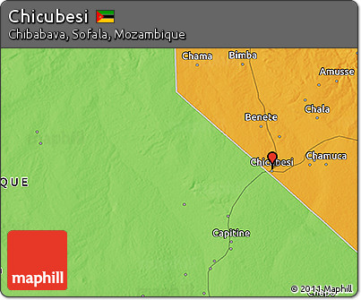 Political 3D Map of Chicubesi