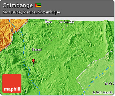 Political 3D Map of Chimbange