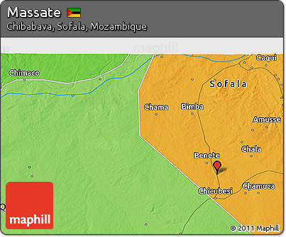 Political 3D Map of Massate